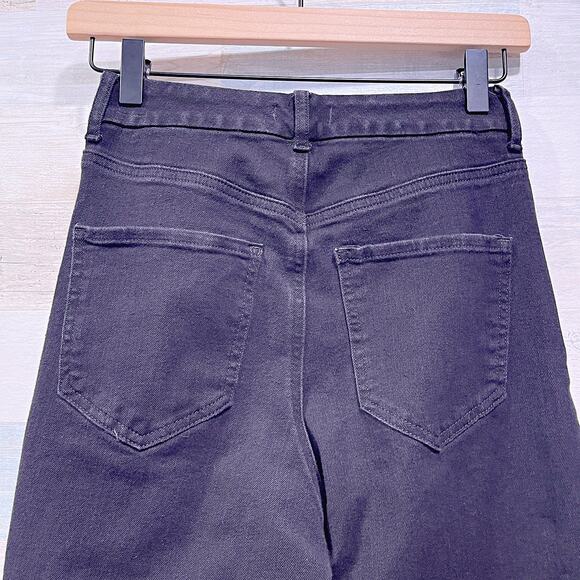 EXPRESS Super High Waisted Modern Straight Jeans Black Womens Small Short 4 - Picture 5 of 10